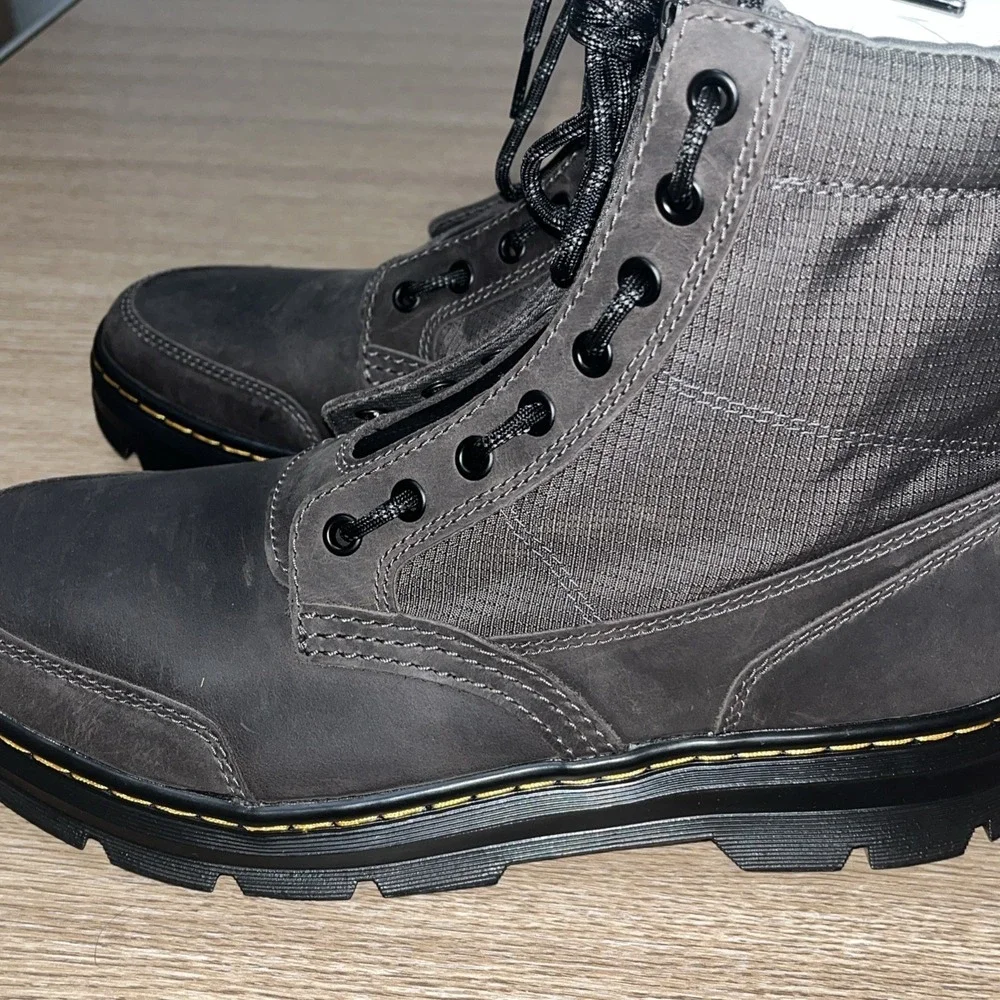 Dr Marten Combs Leather Jungle Zip Casual Combat Boots Gunmetal Men 11 Woman 12